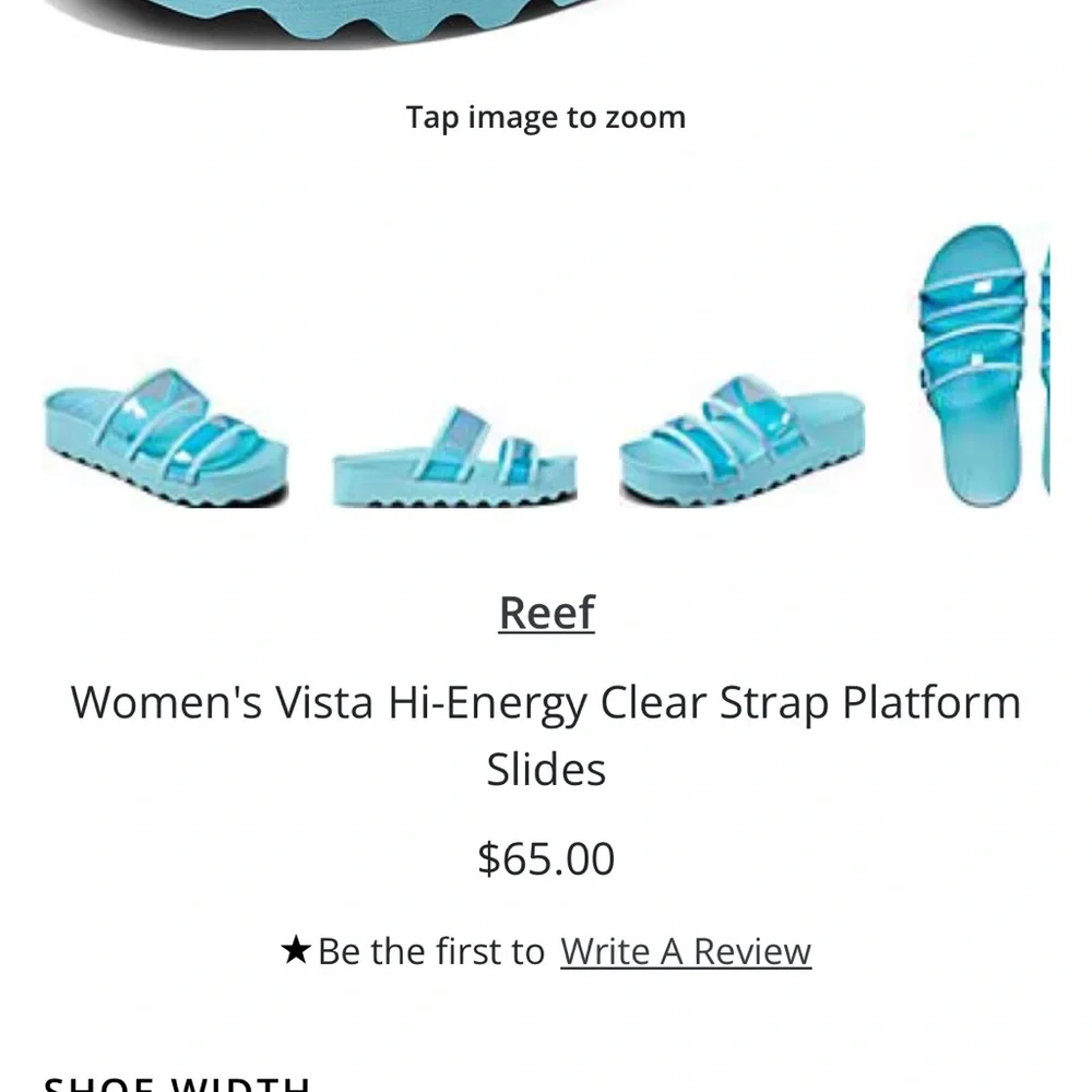 Reef Blue Platform Sandals Chunky Sole vista hi energy slides 8.5 clear teal